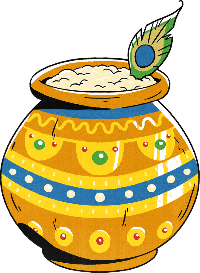 Subtle Handdrawn Krishna Janmashtami Mataki